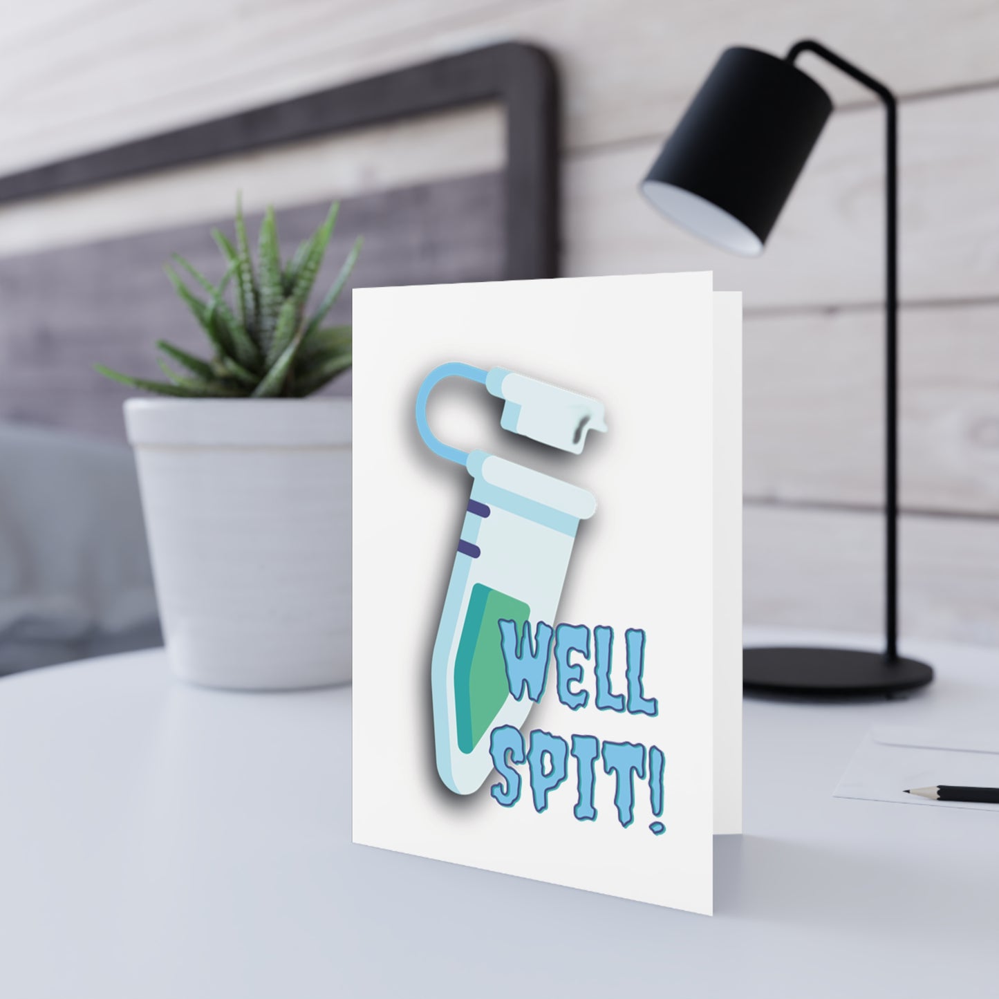 Well Spit! Greeting Card – DNA Test Humor, Adoptee, Donor Conceived, NPE, MPE Surprise Results
