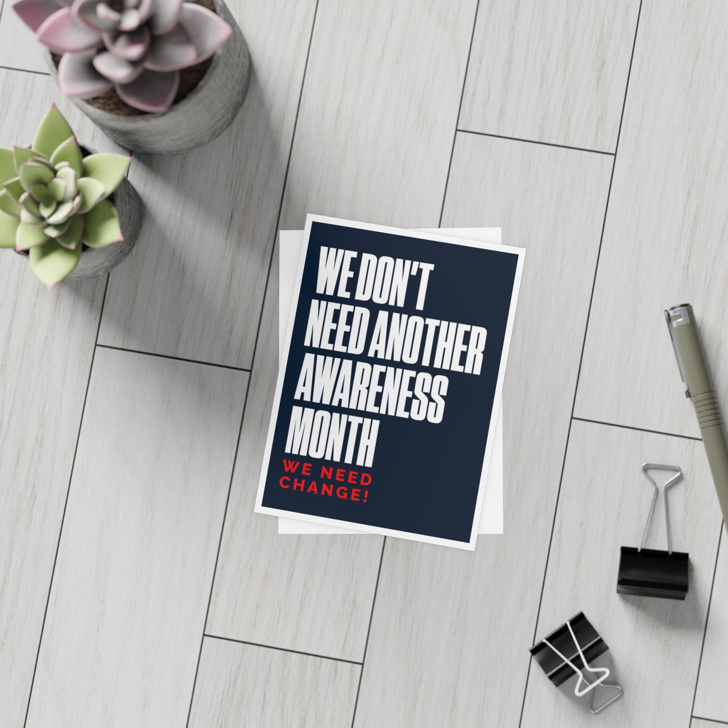 We Don’t Need Another Awareness Month – We Need Change! Adoptee Advocacy Postcard (10-Pack)