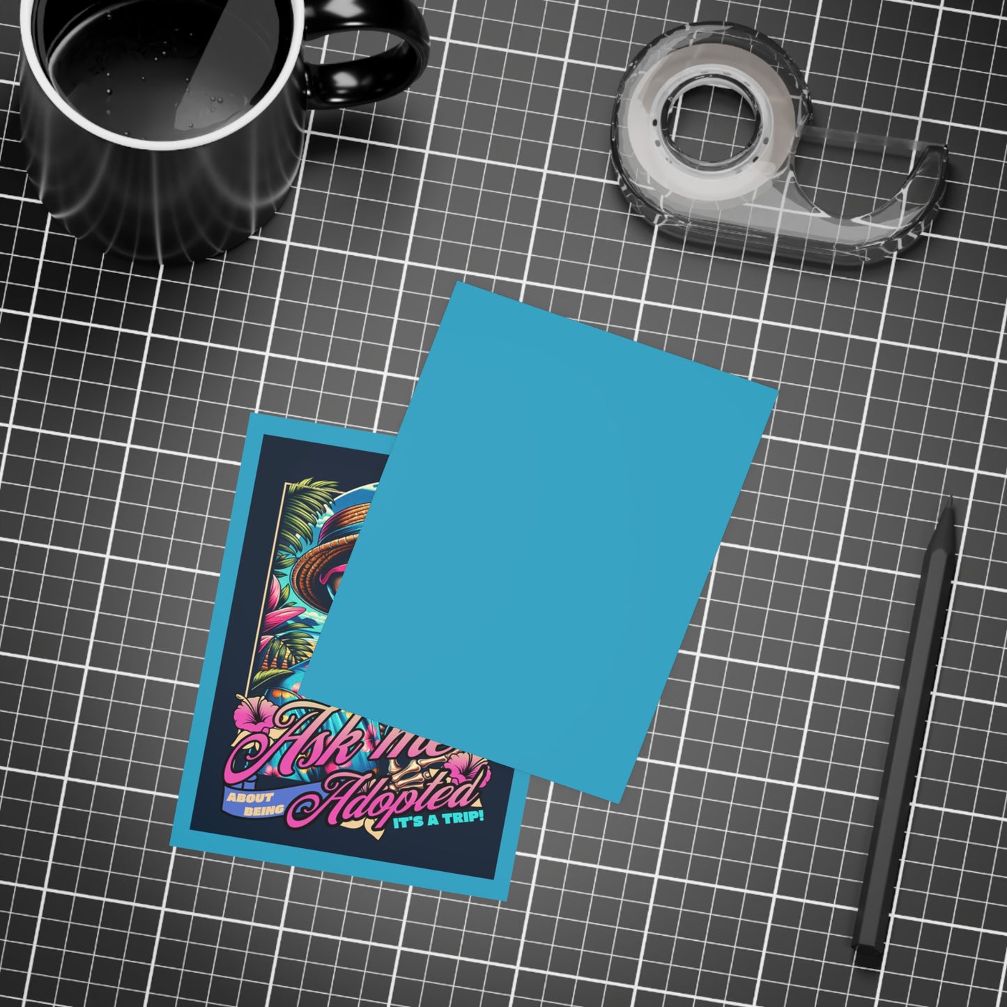 Ask Me About Being Adopted Postcard – It’s a Trip! Retro Skeleton Traveler Design, Limited NAAM 2025 Edition (10 Pack)