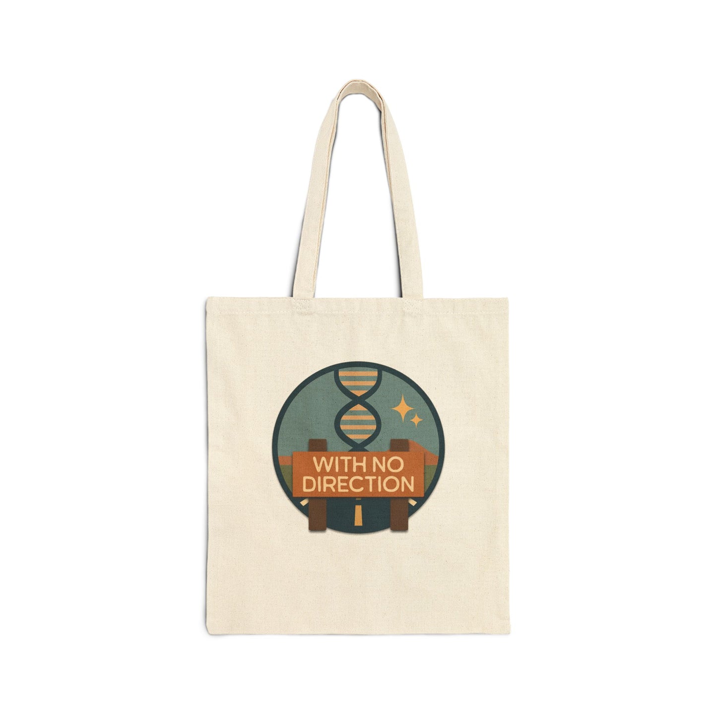 Explore with No Direction Cotton Canvas Tote Bag - Eco-Friendly Shopping, Beach, Travel, Gift, Grocery