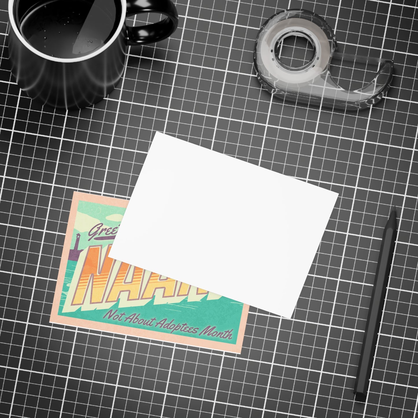 Greetings from NAAM Postcard – Not About Adoptees Month, Retro Travel-Inspired Design, Limited November Edition (10 Pack)