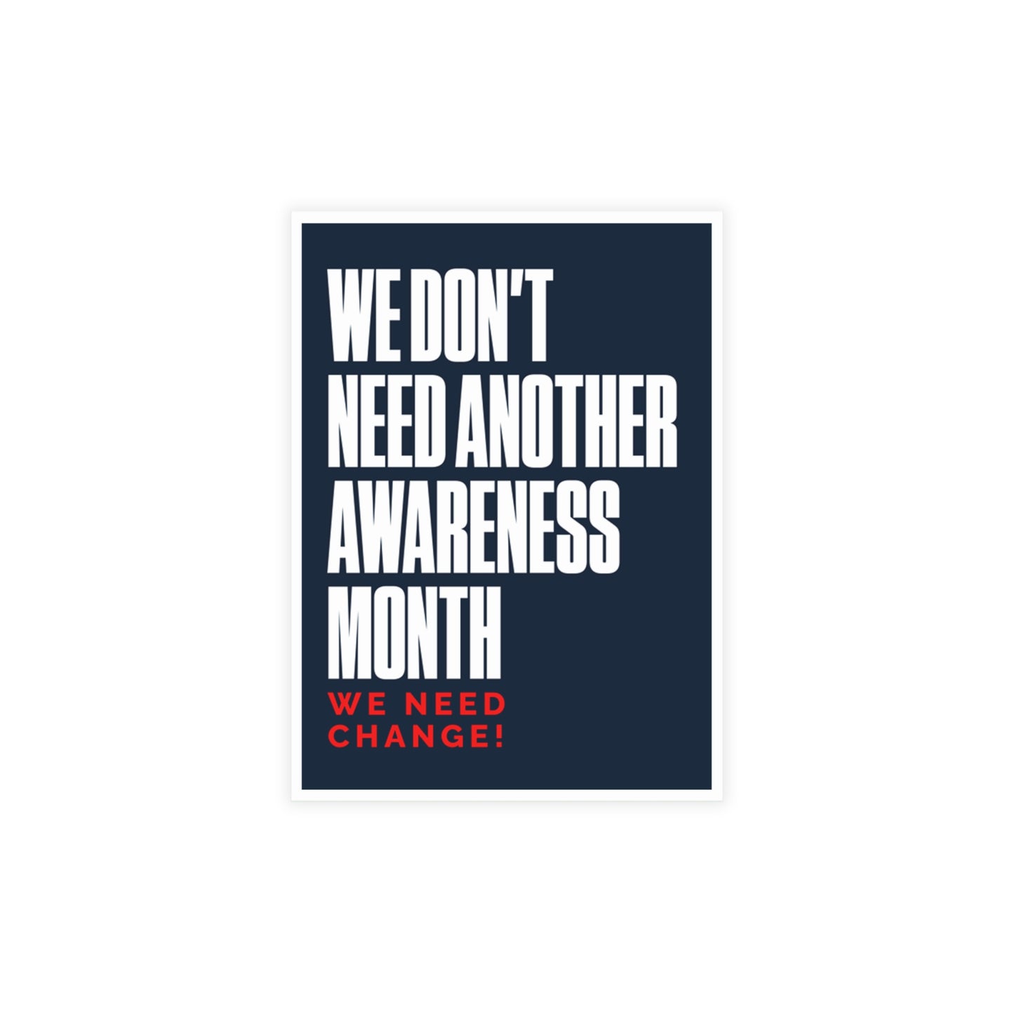 We Don’t Need Another Awareness Month – We Need Change! Adoptee Advocacy Postcard (10-Pack)