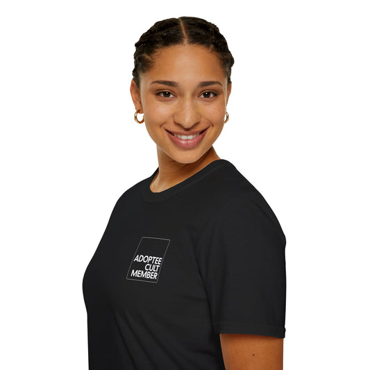 Adoptee Cult Member Unisex T-Shirt – Angry Adoptee Humor, Adoption Reform, Community Solidarity