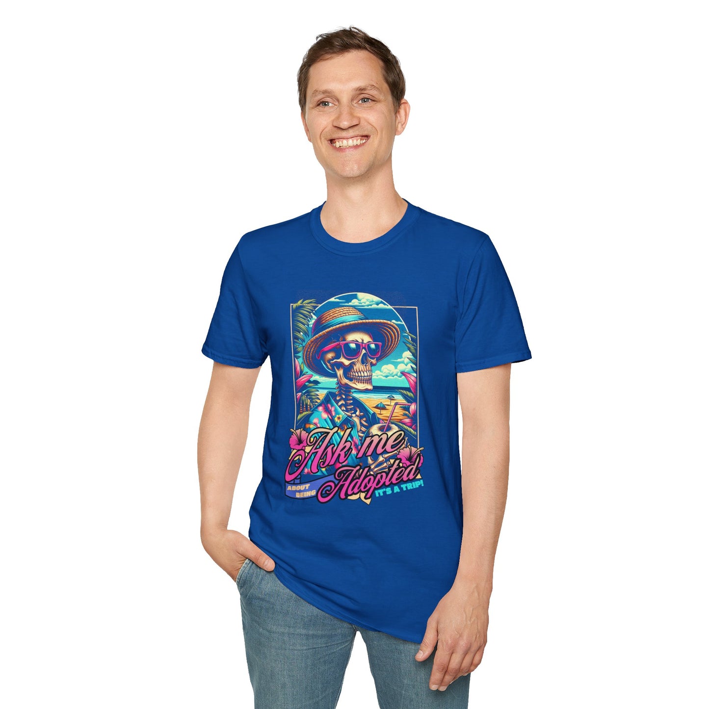 Ask Me About Being Adopted – It’s a Trip! | Retro Skeleton Tee