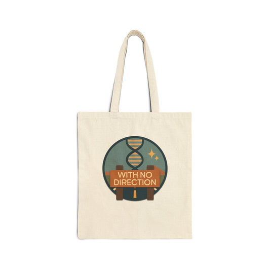 Explore with No Direction Cotton Canvas Tote Bag - Eco-Friendly Shopping, Beach, Travel, Gift, Grocery