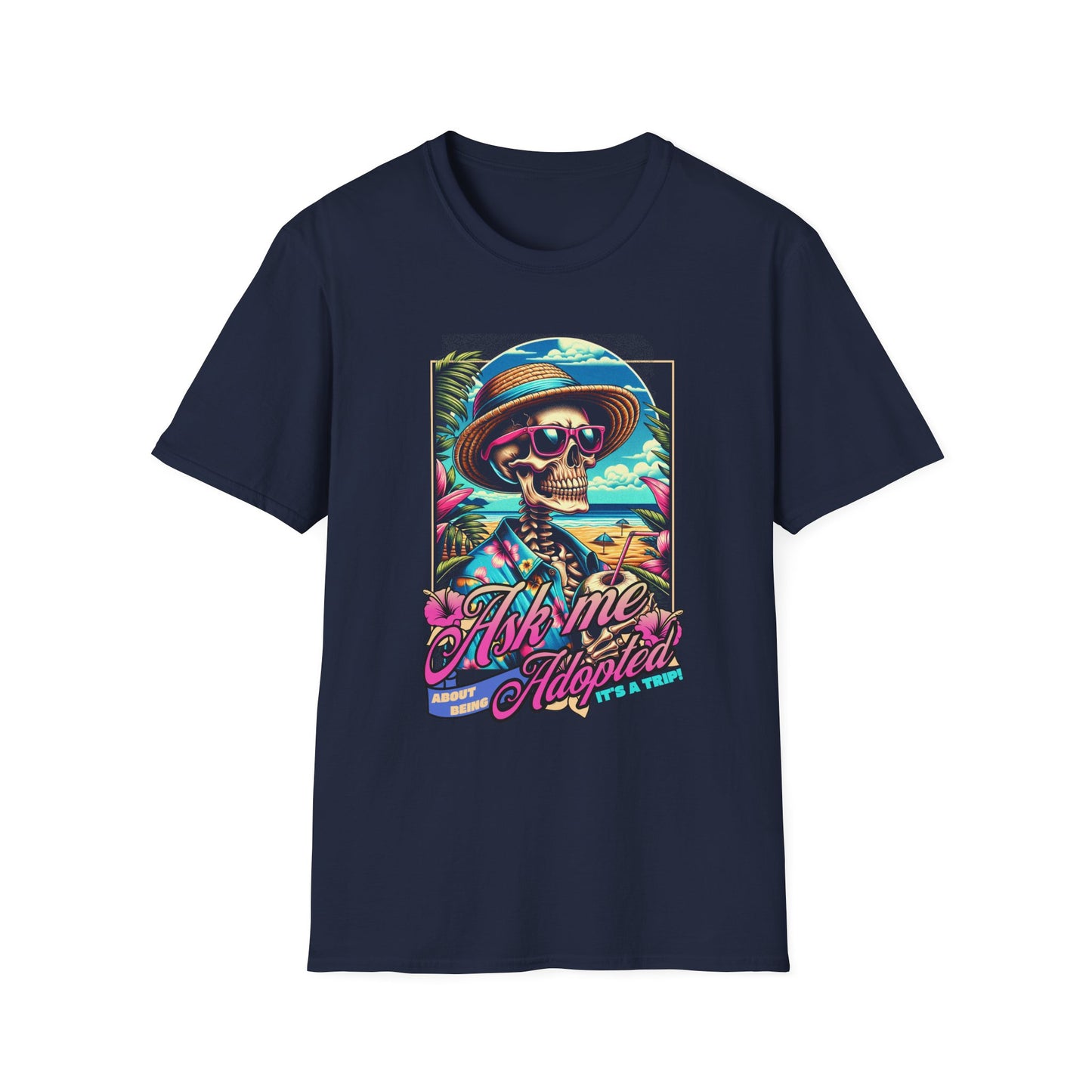 Ask Me About Being Adopted – It’s a Trip! | Retro Skeleton Tee