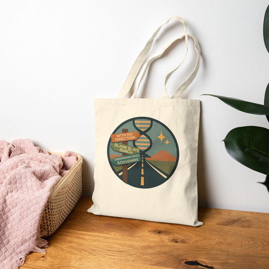 With No Direction Cotton Canvas Tote Bag - Eco-Friendly Shopping, Beach, Travel, Gift, Grocery