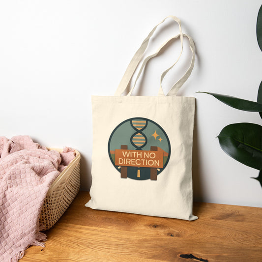Explore with No Direction Cotton Canvas Tote Bag - Eco-Friendly Shopping, Beach, Travel, Gift, Grocery